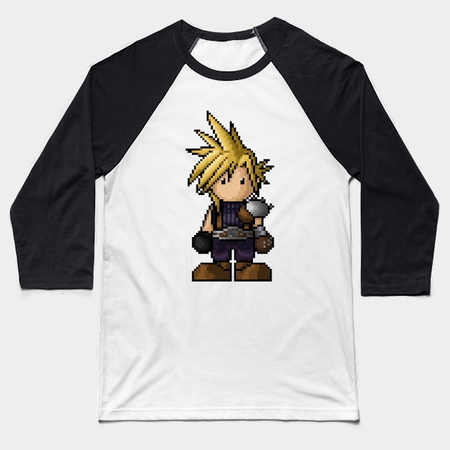 FF7 Cloud Strife Baseball T-Shirt by PixelKnight